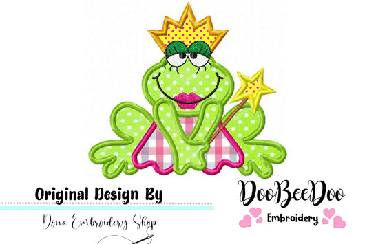 Fairy Frog - Applique - Machine Embroidery Design