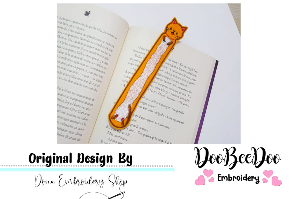 Cute Cat Bookmarker - ITH Project - Machine Embroidery Design