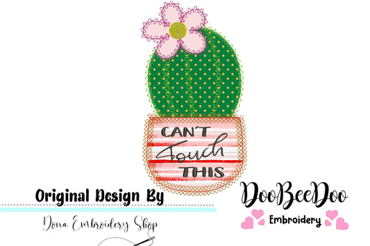 Cactus Vase - Applique - Machine Embroidery Design