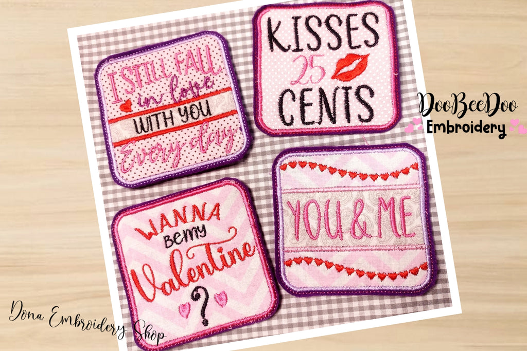 Valentine´s Day Coasters - ITH Project - Machine Embroidery Design