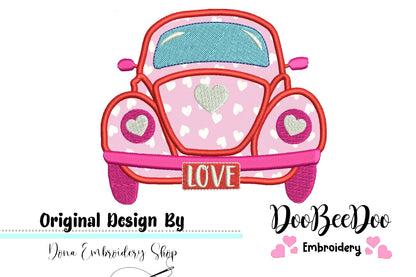 Love Beetle - Applique - Machine Embroidery Design