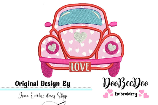 Love Beetle - Applique - Machine Embroidery Design