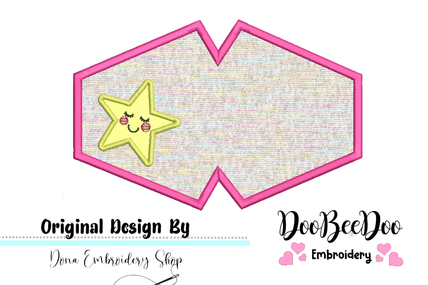 Cute Star Face Mask - ITH Project - Machine Embroidery Design