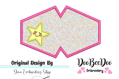 Cute Star Face Mask - ITH Project - Machine Embroidery Design