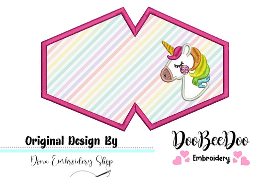Unicorn Face Mask - ITH Project - Machine Embroidery Design