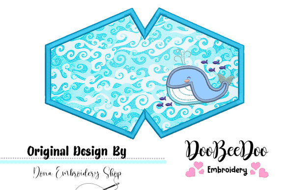 Cute Whale Face Mask - ITH Project - Machine Embroidery Design