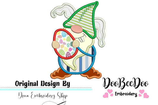 Easter Bunny Gnome - Applique - Machine Embroidery Design