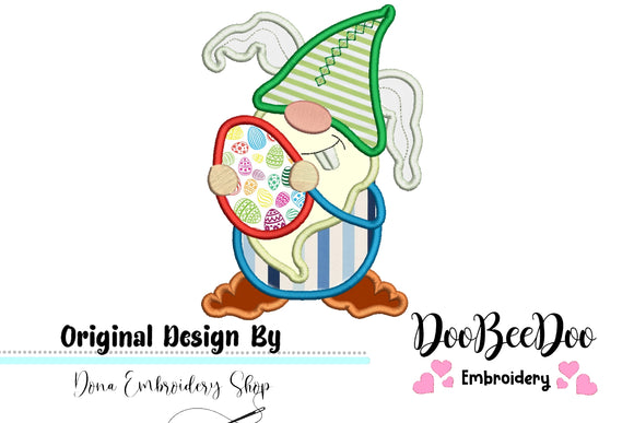 Easter Bunny Gnome - Applique - Machine Embroidery Design
