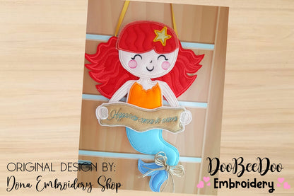 Mermaid Ornament - ITH Project - Machine Embroidery Design