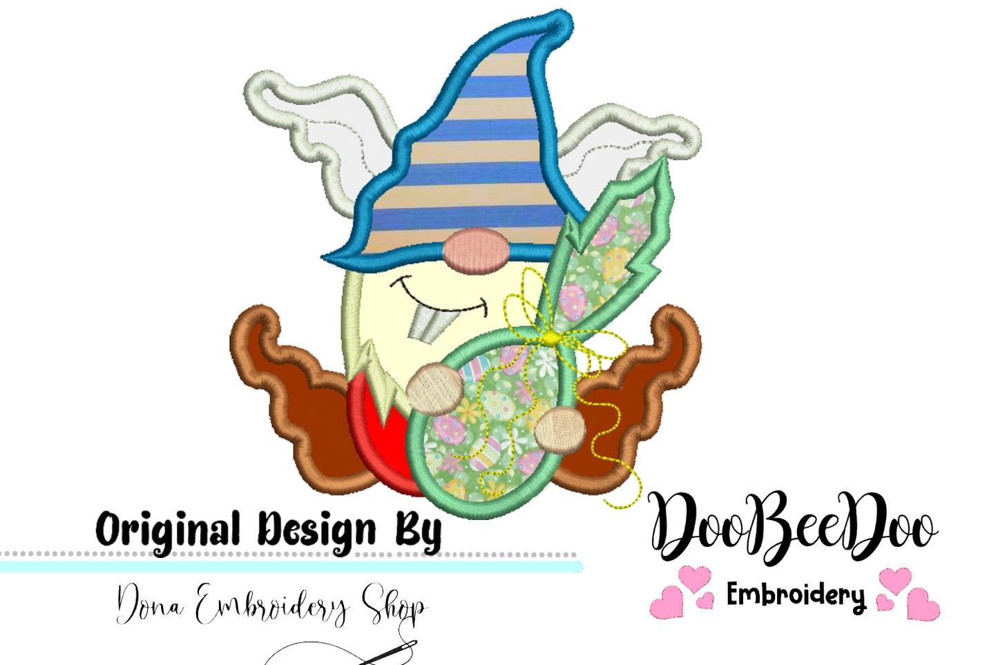Easter Bunny Gnome - Applique - Machine Embroidery Design