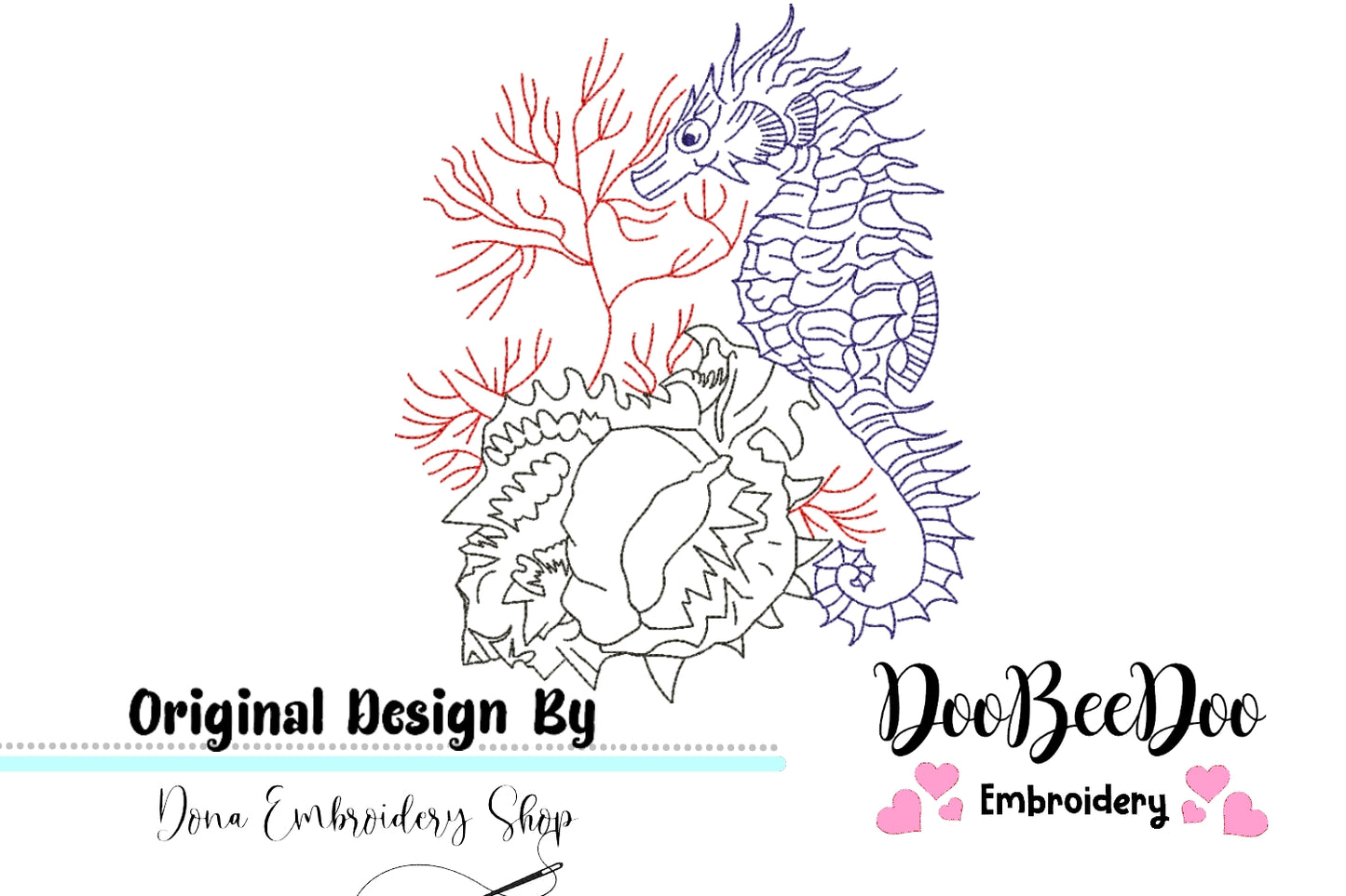 Seahorse - Redwork