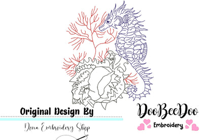 Seahorse - Redwork