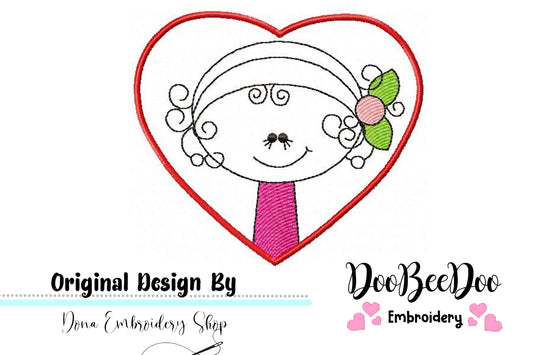 Cute Girl  - Machine Embroidery Design