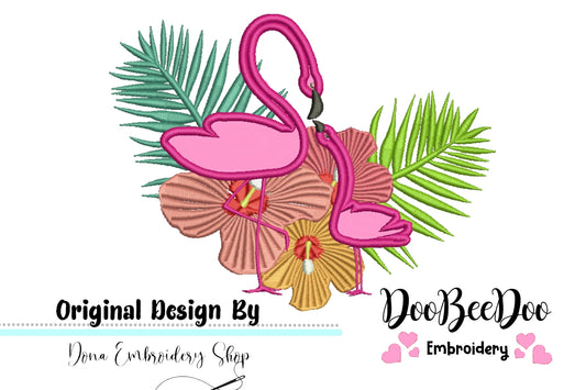 Flamingo Mom and Son - Applique
