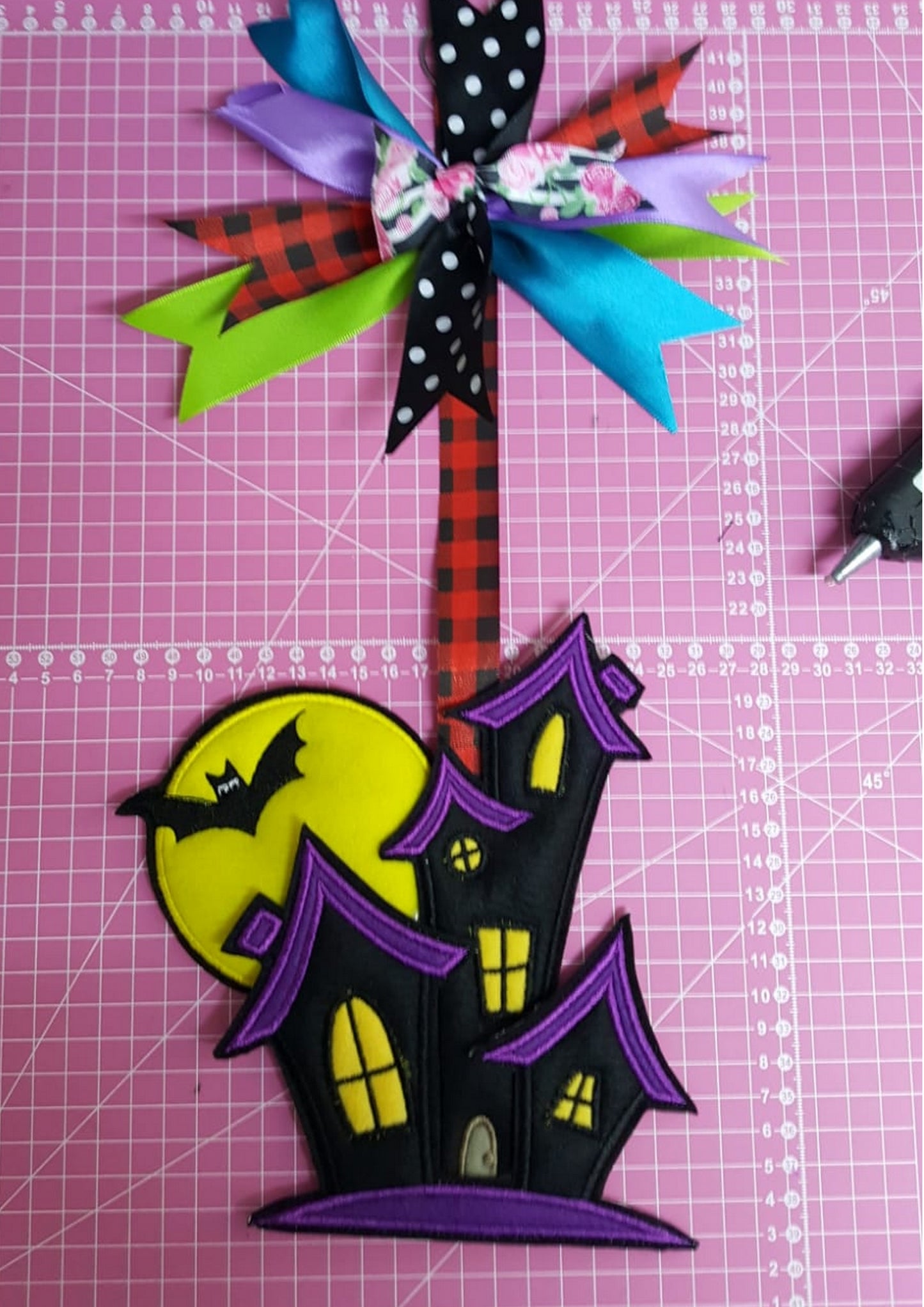 Halloween Horror Castle Door Ornament - ITH Project - Machine Embroidery Design