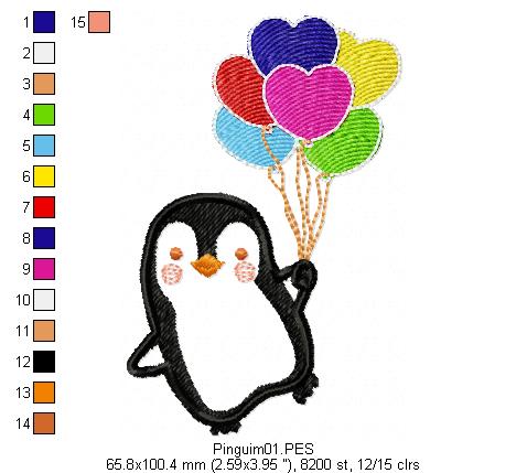 Penguin - Applique - Machine Embroidery Design