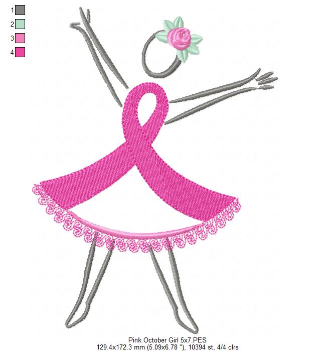 Pink October Girl - Fill Stitch