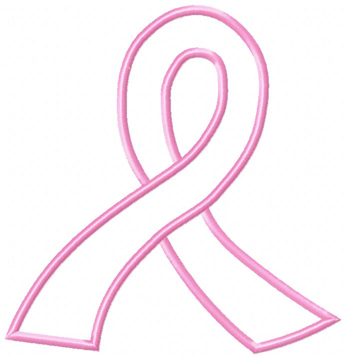 Breast Cancer Pink Ribbon - Applique