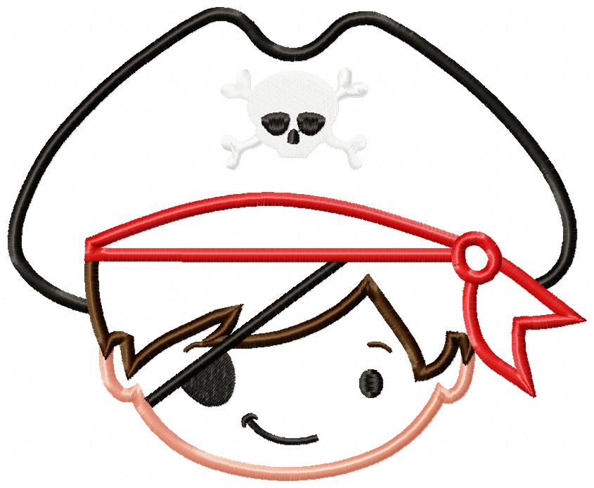 Pirate Boy - Applique - Machine Embroidery Design