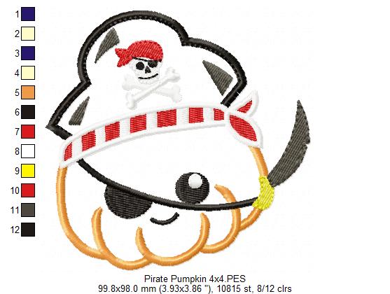 Pirate Pumpkin - Applique
