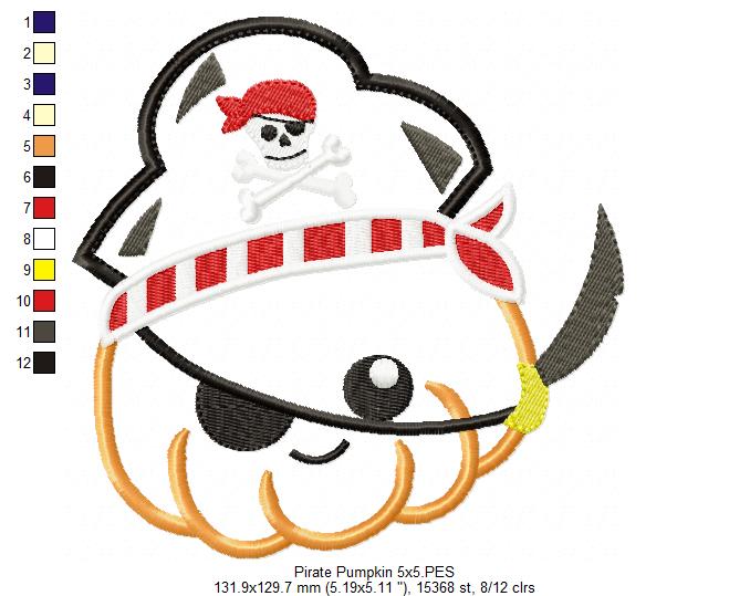 Pirate Pumpkin - Applique