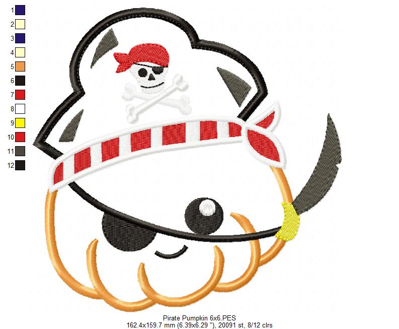 Pirate Pumpkin - Applique