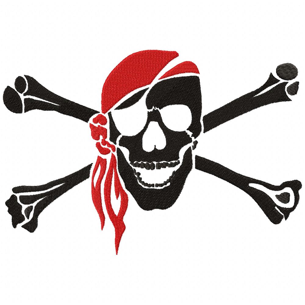 Pirate Skull -  Fill Stitch
