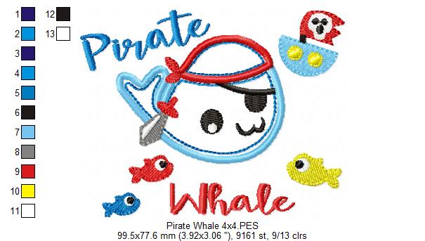 Pirate Whale - Applique
