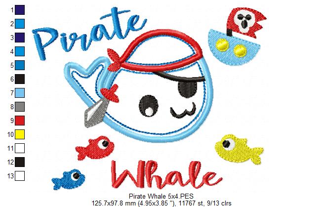 Pirate Whale - Applique