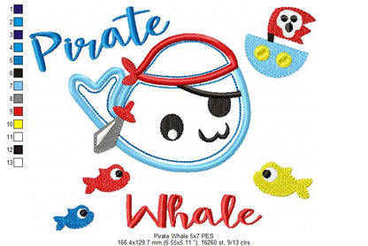 Pirate Whale - Applique
