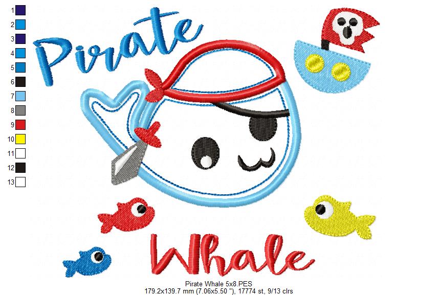 Pirate Whale - Applique