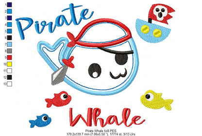 Pirate Whale - Applique