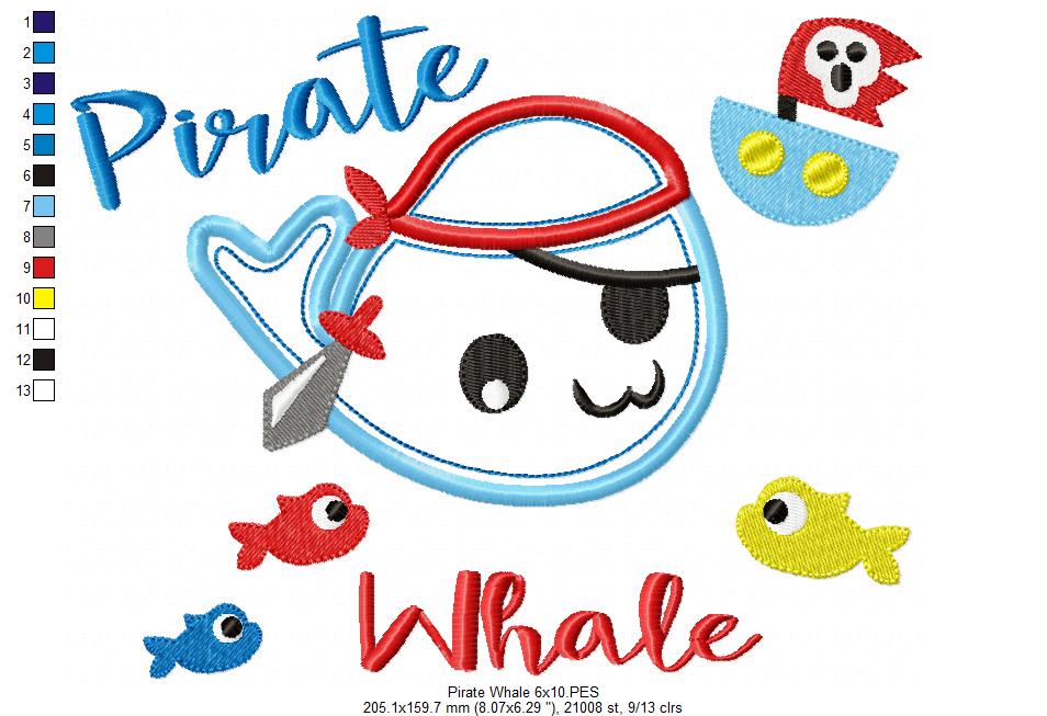 Pirate Whale - Applique