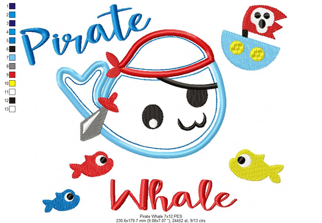 Pirate Whale - Applique