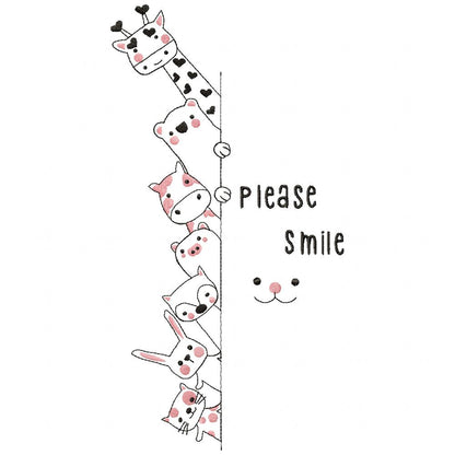 Peekaboo Animal Friends Please Smile - Bean Stitch – Machine Embroidery Design