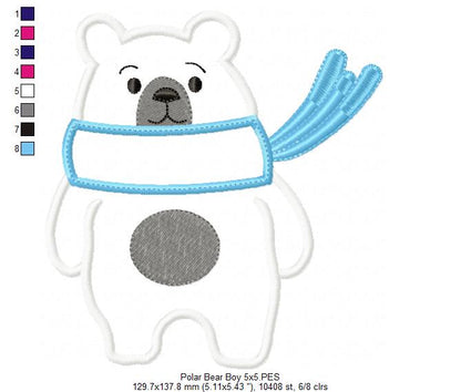 Polar Bear Boy - Applique
