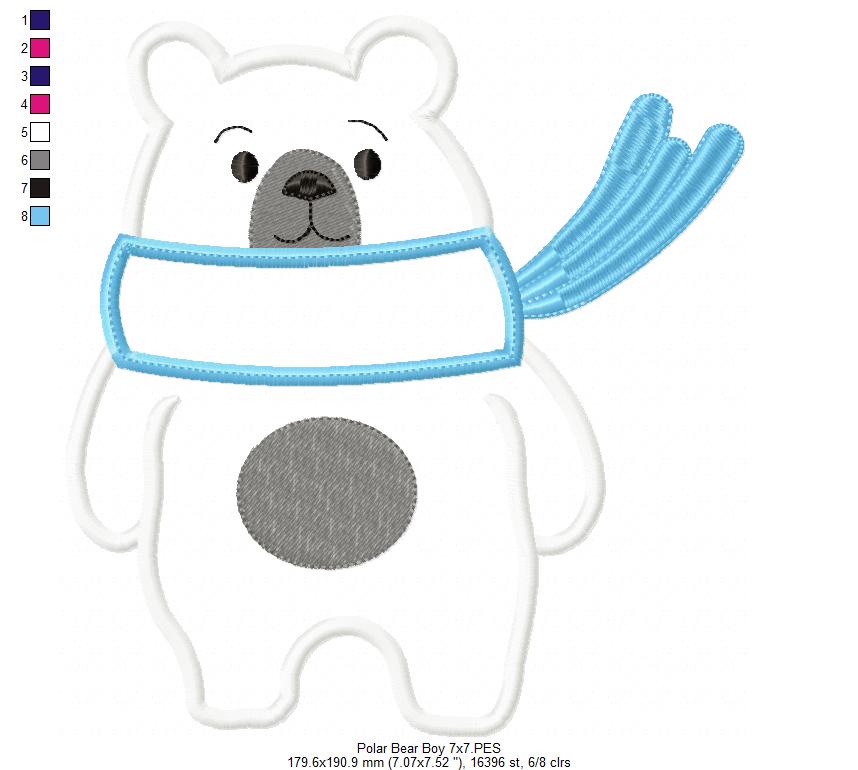 Polar Bear Boy - Applique