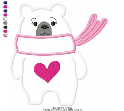 Polar Bear Girl and Boy - Set of 2 designs - Applique
