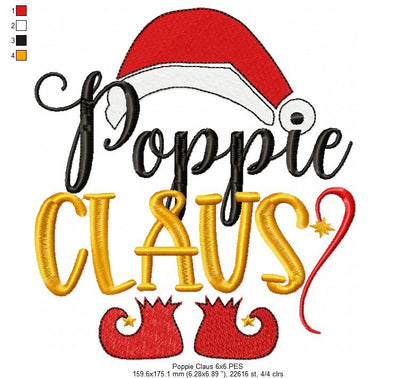 Nonnie and Poppie Claus - Fill Stitch - Set os 2 designs