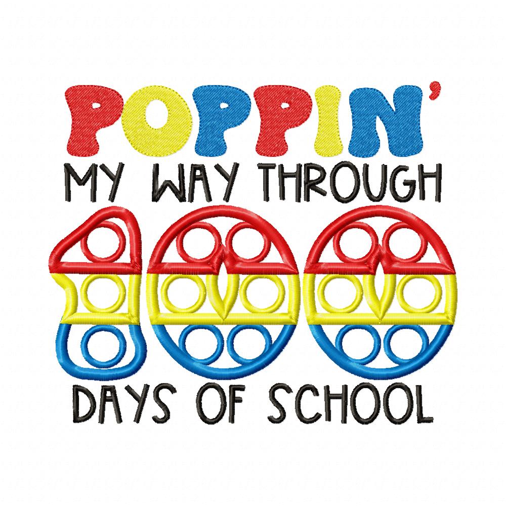 Poppin' my Way Through 100 Days of School - Applique