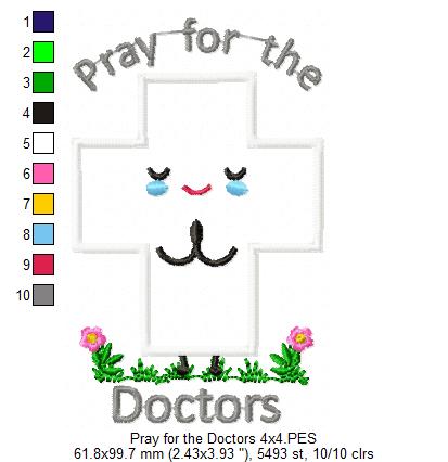 Pray for the Doctors Boy and Girl - Applique