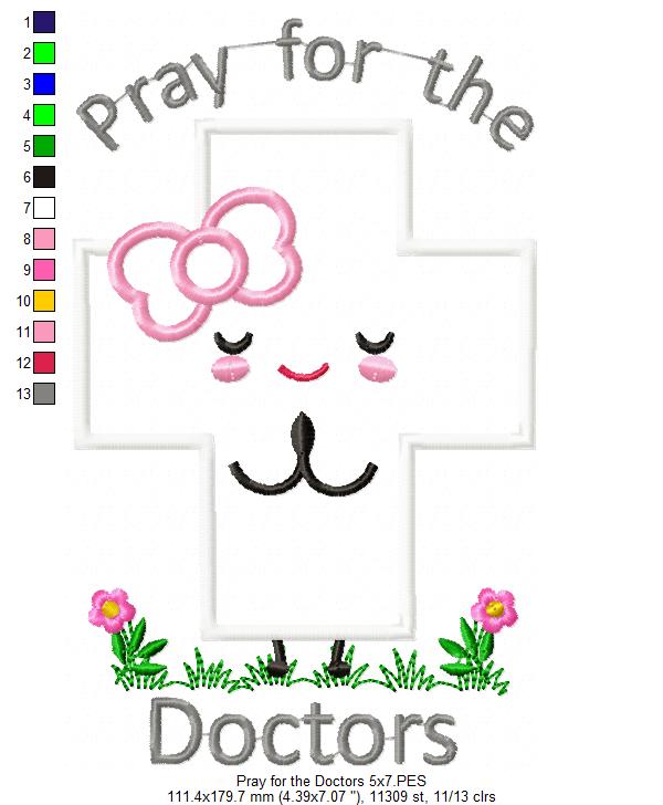 Pray for the Doctors Girl - Applique