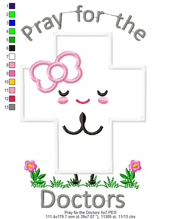 Pray for the Doctors Boy and Girl - Applique