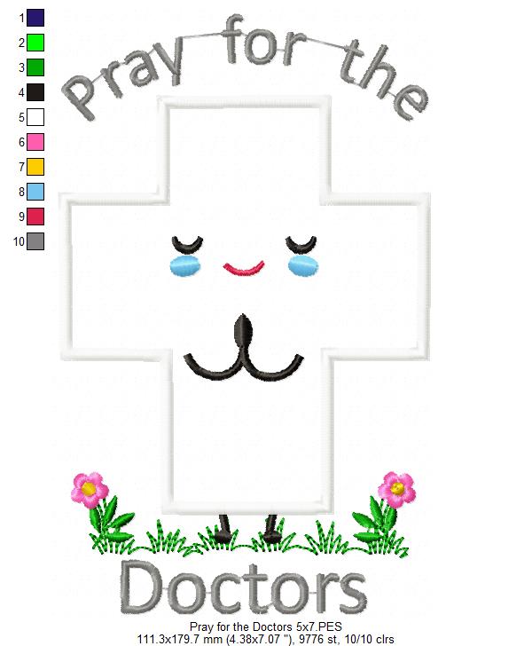 Pray for the Doctors Boy and Girl - Applique