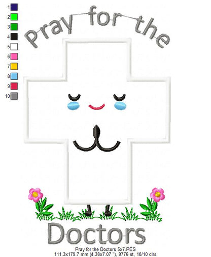 Pray for the Doctors Boy and Girl - Applique
