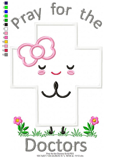 Pray for the Doctors Girl - Applique
