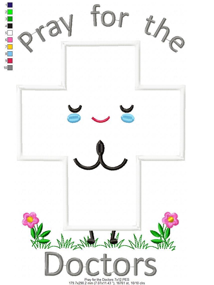 Pray for the Doctors Boy and Girl - Applique