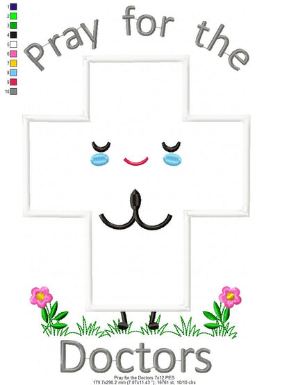 Pray for the Doctors Boy and Girl - Applique