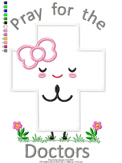 Pray for the Doctors Boy and Girl - Applique