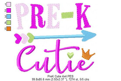 Pre-K Cutie - Fill Stitch - Machine Embroidery Design